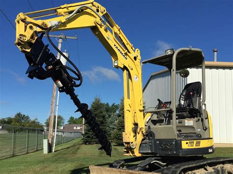 horizontal augers for mini excavators|mini ex post hole digger.